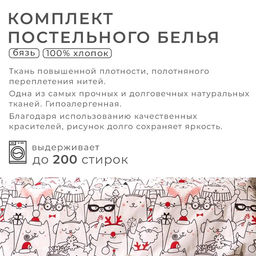 Постельное белье Этель 1.5 сп Xmas cat 143*215 см, 150*214 см, 70*70 см - 2 шт  фото 28