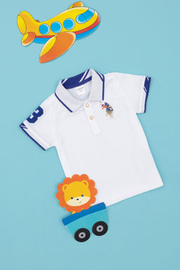 Белая футболка с воротником-поло для маленьких мальчиков Неожиданная скидка в корзине