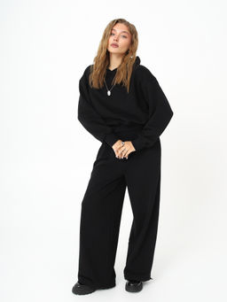 Палаццо женские с эффектом велюра, черные - Inzibe фото 4