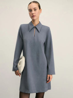 Платье мини с отложным воротником / Zarina