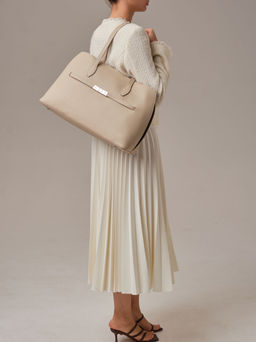 Кожаная сумка Bossy DBR 31382 бежевая пудра  фото 10