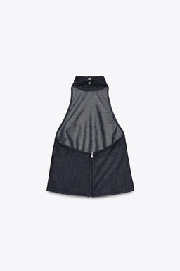 TRF DENIM HALTER TOP - Zara фото 8