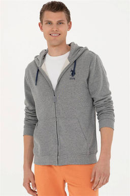 U. S. Polo Assn / Мужской серый меланжевый свитшот - U.s. polo assn фото 3