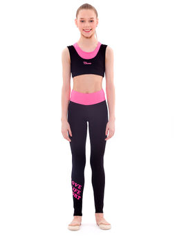 1710 Лосины с рисунком "Love Life Sport" из бифлекса
