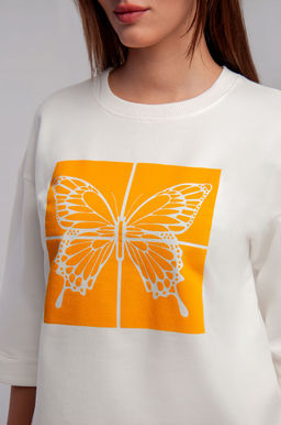 Арт. 10808  Пижама с брюками 44-52 (5 шт) Цвет:верх-молочный,низ-горчица