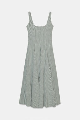 GINGHAM CHECK MIDI DRESS - Zara фото 8