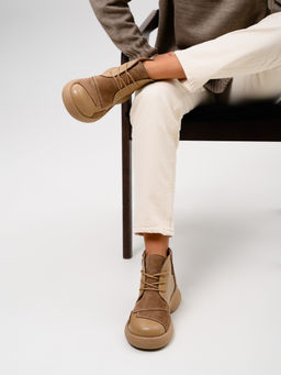 Ботинки 305.927ka.Круассан+коричневый капучино замша/шерсть