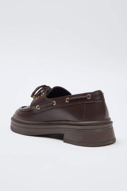 Kahverengi Bagc?k Detayl? Kad?n Loafer TAKAW26LA00005