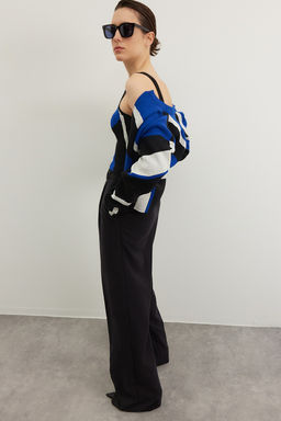 Saks Desenli 2li Bluz-H?rka Triko H?rka TWOAW23HI00223