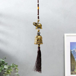 Колокольчик металл Слоны хобот вверх, слоны на колоколе 4х4х38 см