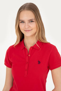 Kad_n K_rm_z_ Basic Polo Yaka Ti__rt Sepette S_rpriz _ndirim
