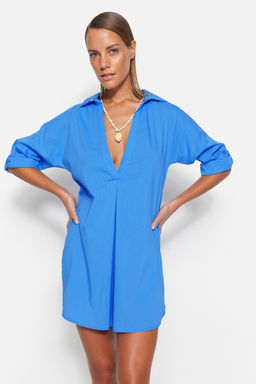 TRENDYOLMILLA Beyaz Dokuma Flaml? Pamuk Mini Plaj Elbisesi TBESS21EL3979 фото 2