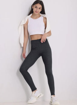 Леггинсы Апрель хлопок с эластаном антрацит  фото 4