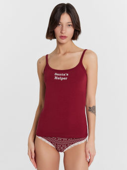 Комплект женский (топ, шорты) бордовый с оленями гранатовый +олени на бордовом 442208 - Mark formelle фото 2