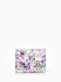 Кошелёк женский на кнопке, 10.5?2.5?8.5 см, с цветочным принтом, разноцветный