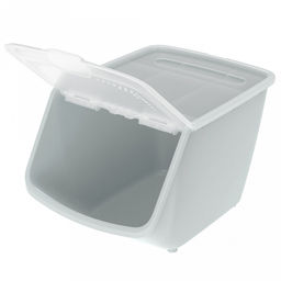 Контейнер для продуктов 10,5л, 33,7х23,8х21,7см, откидная крышка с отверстиями, полипропилен, серый (Россия)