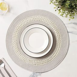 Салфетка сервировочная на стол Доляна Оскар, d=38 см, цвет бежевый