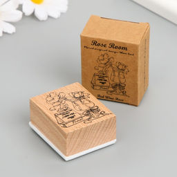 Печать дерево, резина Цветы в бокале, 5?4?2.5 см