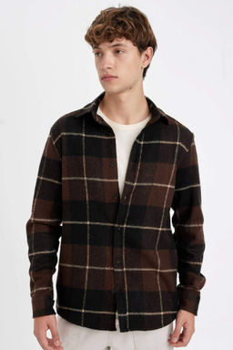 Regular Fit Kareli Oduncu Uzun Kollu Gomlek - Defacto фото 5