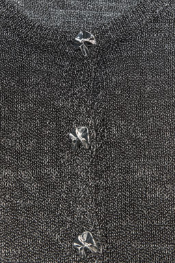 METALLIC THREAD BUTTON CARDIGAN - Zara фото 5