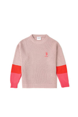 Пудровый свитер для девочки - U.s. polo assn фото 2