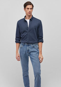 Lacivert Orme Gomlek - Mavi фото 2