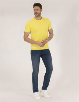 A__k Sar_ Slim Fit Bisiklet Yaka Triko Ti__rt - Pierre cardin фото 4