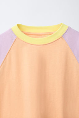 CAMISETA MANGA RANGL?N COLOR BLOCK / Naranjas - Zara фото 3