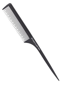Kristaller Профессиональный гребень для волос с ручкой 8612, карбон, черный, 24 см