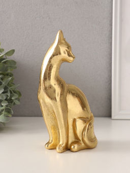 Фигурка полистоун «Золотая кошка», 11.5×7.5×20.5 см