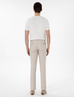 Bej Keten Kar___ml_ Slim Fit Kanvas Pantolon - Pierre cardin фото 4
