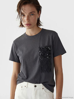 Bisiklet Yaka P?sk?l Detayl? Bluz