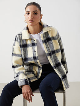 Ekose Oversize Kad?n Pel?? G?mlek Ceket