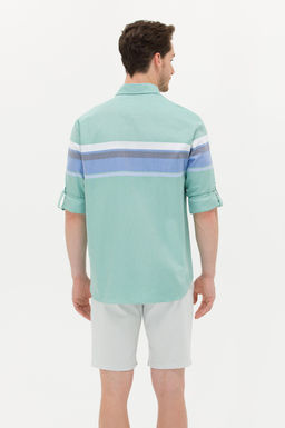 Мужская зеленая рубашка с длинным рукавом - U.s. polo assn фото 19