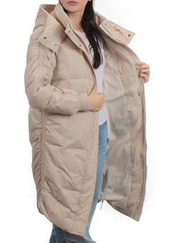 3064 BEIGE Пуховик зимний женский (80% пух, 20% перо)