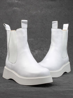 04-YPM5843B WHITE Ботинки зимние женские (натуральная кожа, натуральный мех)