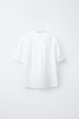 COTTON LINEN STAND COLLAR SHIRT - Zara фото 2