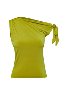 Trendyolmilla Siyah Asimetrik Yaka Baglama Detayl? Esnek Orme Bluz TWOSS25BZ00400 фото 5