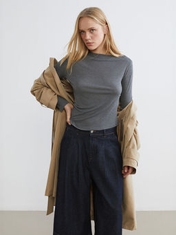 Kay?k Yaka B?zg?l? Bluz