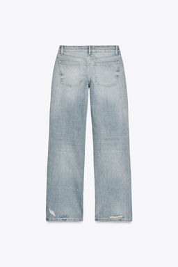 TRF LOW-RISE WIDE-LEG RIPPED JEANS - Zara фото 6
