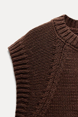 PLAIN KNIT WAISTCOAT - Zara фото 5