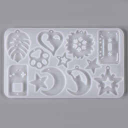 Форма силиконовая универсальная для создания сережек, кулонов, брелков - 12 шт.