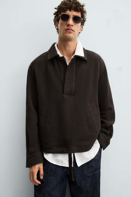 TEXTURED POLO OVERSHIRT - Zara фото 6