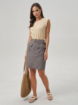 Юбка мини льняная - Stilla фото 8