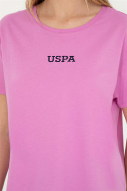 Женская фиолетовая футболка с круглым вырезом - U.s. polo assn фото 7