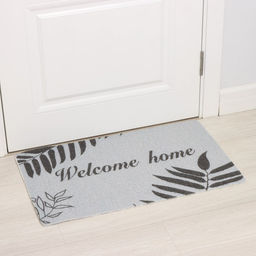 Коврик придверный Доляна Welcome home, 48×78 см, серый  фото 2