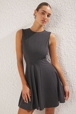 Beyaz Etegi Godeli Mini Orme Elbise TWOSS25EL00231 - Trendyolmilla фото 5