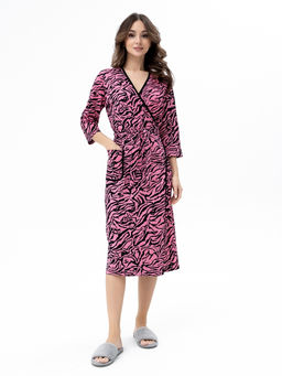 Халат хлопок 100%,черно-розовый - Binita фото 3