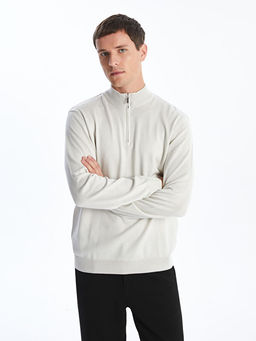 Dik Yaka Uzun Kollu Erkek Triko Kazak