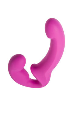 Анатомический безремневой страпон Fun Factory SHARE LITE, силикон, розовый  фото 5